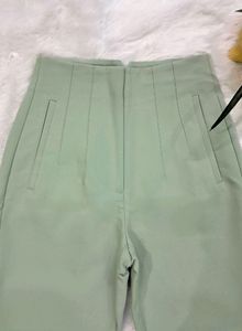Zara Mint Pleated Trouser