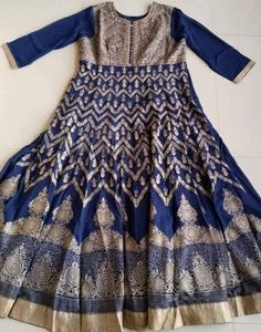 Navy Blue Anarkali Size-XXL
