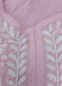 Pink chikankari Kurta
