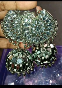 Mirror Work Jhumka Earrings &amp;Stude
