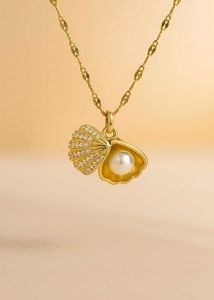 18k Gold Plated Pearl Shell Necklace