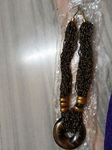 Beautiful Black Coloured Chinibeads Necklace