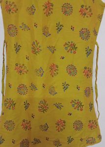 Yellow Printed Kurta