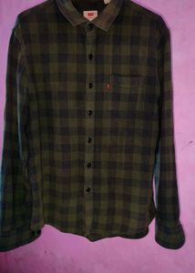 Levi's Olive Green Plaid Flannel