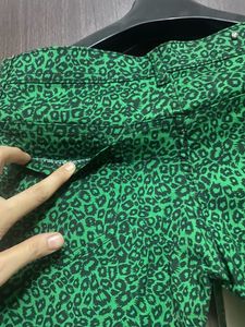 Tiger Print Green Denim Jeans