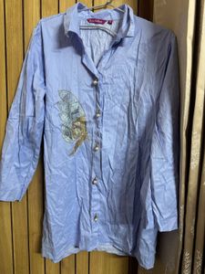 new Blue Embroidered co-ord set