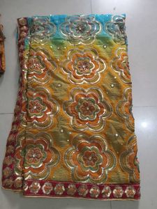 Embroidered Floral Ombre Saree