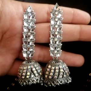 Silver Jhumka Earrings