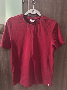 Maroon Textured T-Shirt