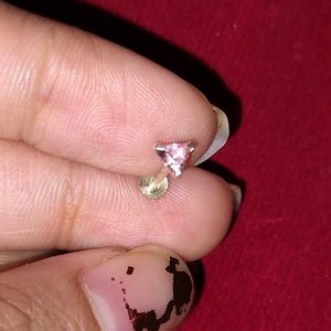 Pure Silver Flat Bottom Nosepin-ZirconiaInChampagn