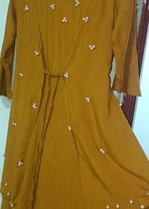 Mustard Colour One Piece/ Round Top