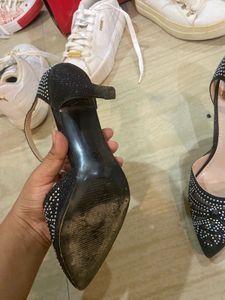 Elle Embellished Black Heels