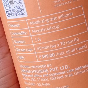 Sirona Pad Free Menstrual Cup