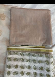 Cream Banarasi Suit Set