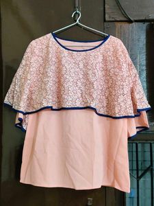 Pink Lace Overlay Top