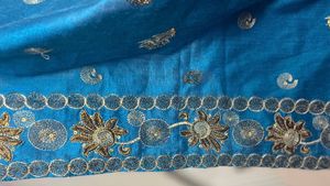 High Collared Embroidered Kurti In Cotton Silk, M