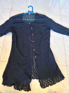 Elegant Black Lace Cardigan