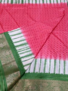 Garden Saree Pink &amp; Green