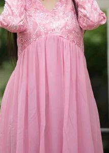 Pink Floral Long Sleeve Maxi Dress