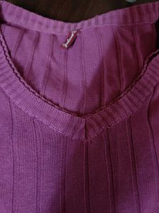 Purple V-Neck Knit Sweater-Fixed Rate