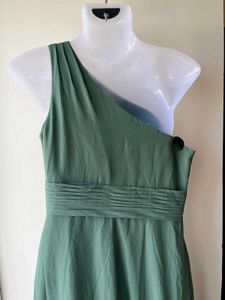 Elegant Green One-Shoulder Azazie Gown(A8)