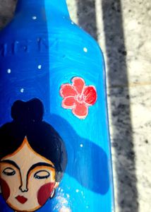 Floral Girl Bottle Art