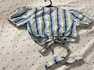 Striped Puff Sleeve Top