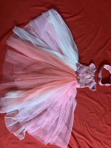 Pink Ombre Tulle Dress & Headband