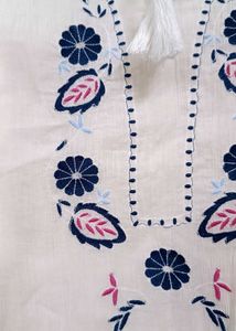 Embroidered White Tank Top