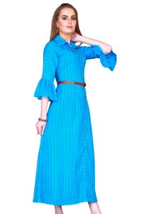 Blue Striped Shirt Dress