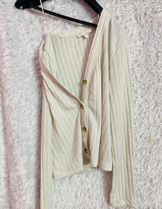 Button Cream Top