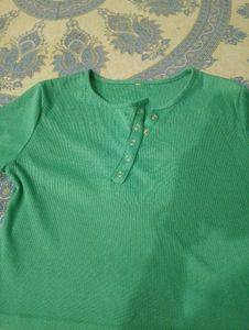 Cute Green Ribbed Top