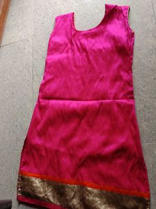 Pink &amp; Gold Embroidered Kurti