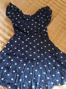 Navy Butterfly Print Dress