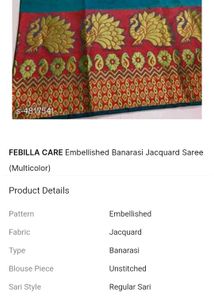 Embellished Banarasi Jacquard Saree Sea Green💚