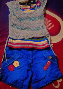 Girl Wear Divider One Short  With Two Top