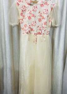Elegant Ivory Tulle Dress New Red Cream