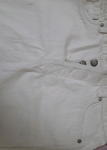 Beige Denim Skirt