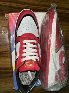Burgundy &amp; White Sneakers