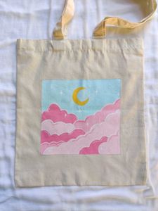 Cute Moon & Clouds Tote Bag🌜💖
