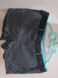 Black Cotton Shorts