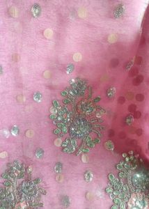 Pink Embellished saree