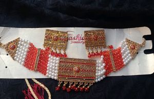 Red And White Jewelry Set