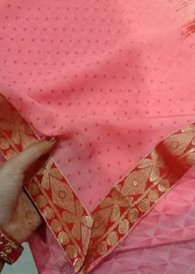 New Pink Printed Saree