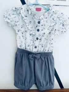 Adorable Floral Top &amp; Bloomer Set