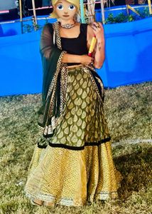 Bottle Green Color Lehenge With Beautiful Dupatta