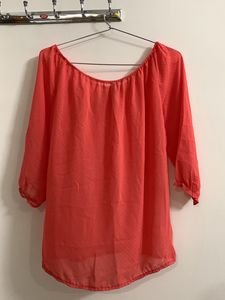 Peach Sheer Top