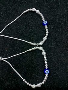 Adjustable Evil Eye Silver Payal