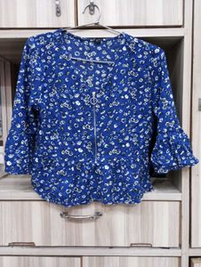 Floral Blue Top