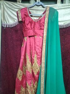 Pink &amp; Gold Lehenga Choli